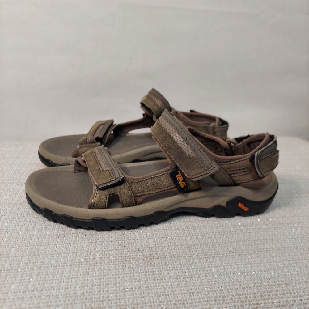 Teva‎ Mens Katavi 2 Sport Sandals Bungee Cord Brown Suede Hiking 1002433 Size 8